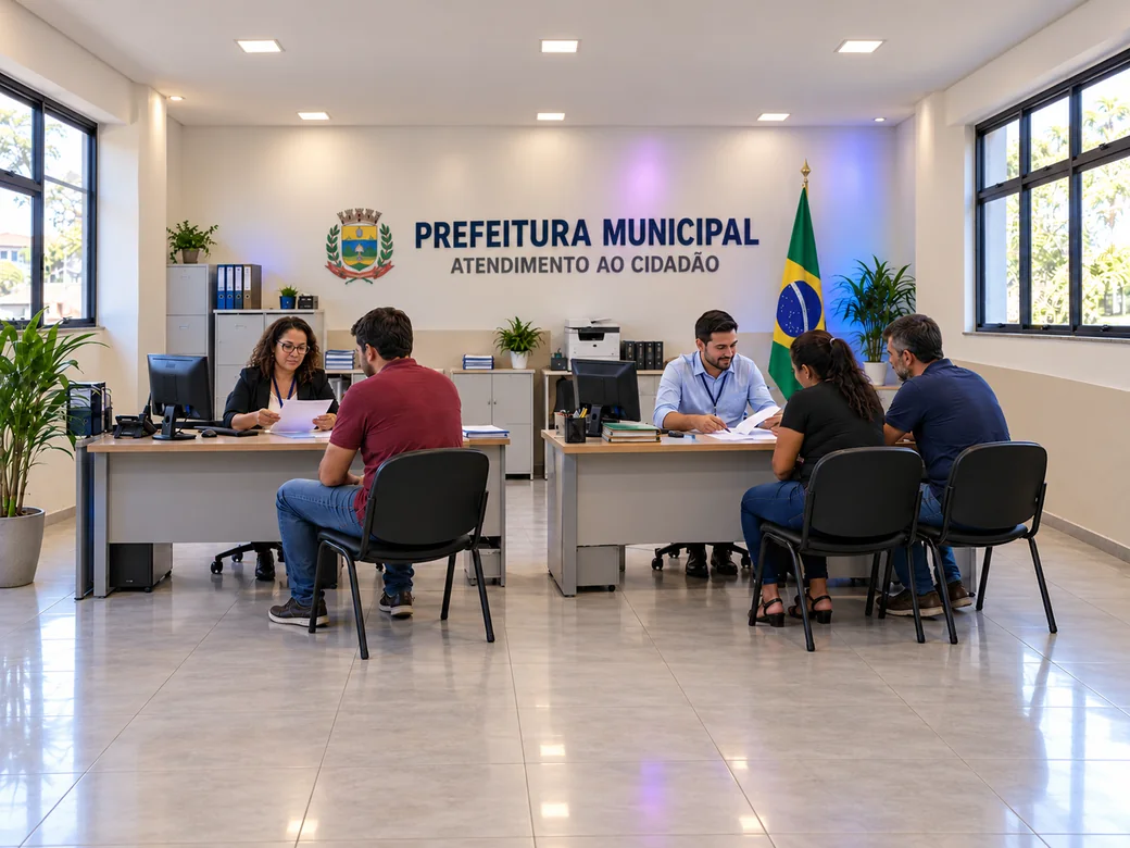 Atendimento ao cidadão em uma prefeitura municipal
